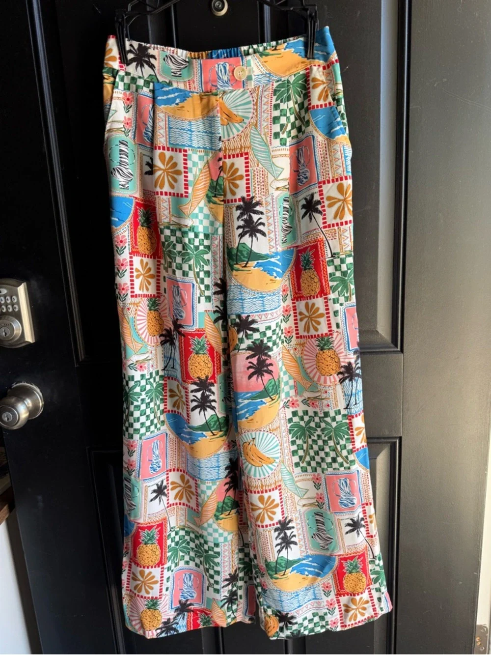 NWT Skies are Blue Castaway Calm Multi TROPICAL PRINT PANTS Size Small - Picture 4 of 13